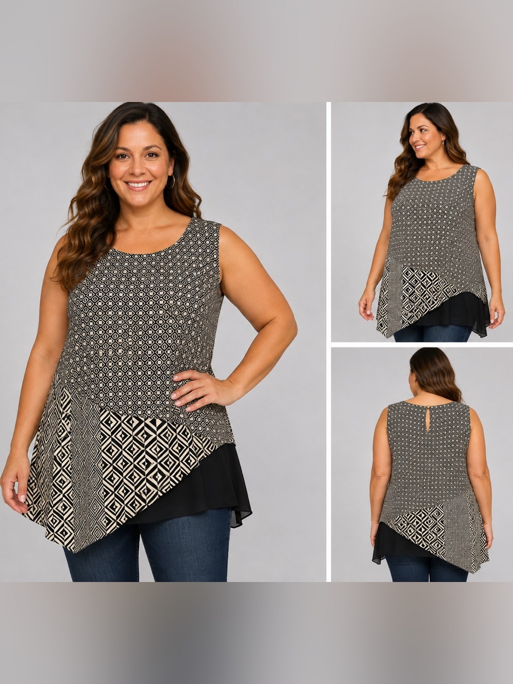 Dana Buchman Black Flowing Blouse